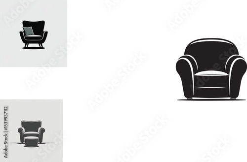 Classic Chair- silhouette Vector style Illustration