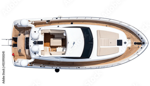 Top view of a luxury motorboat.