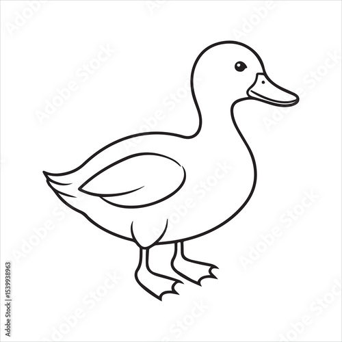 Duck silhouette vector illustration logo sticker