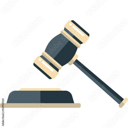 gavel vector flat illustration