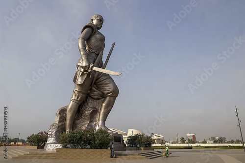 30-meter high Amazon monument in Cotonou, Benin