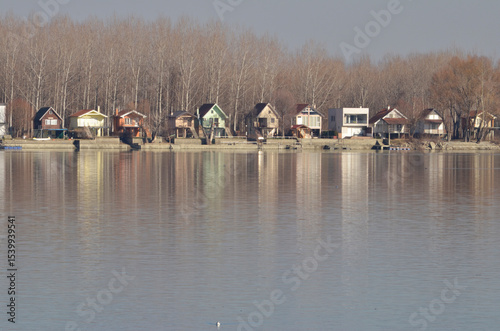 Houses on stilts on the River