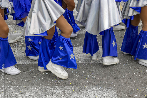 Sitges carnival, Catalonia, Spain. Costume band on parade