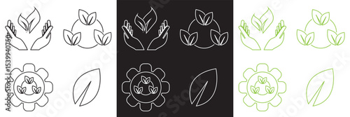 Organic Vegan icon. isolated on white and black background. Vector illustration. EPS 10