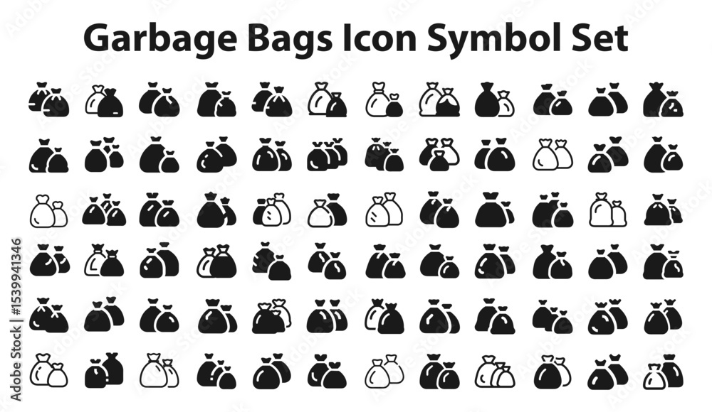 Obraz premium garbage bags icon Symbol Set.svg. creative modern icon set, Professional Symbol download scalable vector file