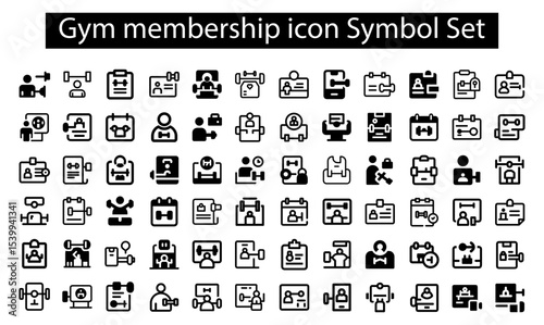 Gym membership icon Symbol Set.svg. creative modern icon set, Professional Symbol download scalable vector file