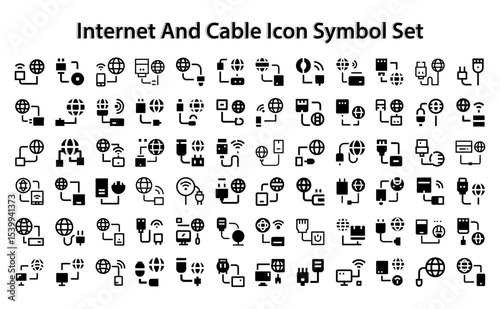 Internet and Cable icon Symbol Set.svg. creative modern icon set, Professional Symbol download scalable vector file