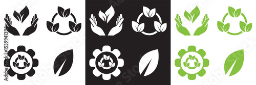 Organic Vegan icon. isolated on white and black background. Vector illustration. EPS 10