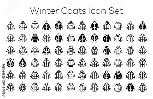 winter coats Symbol Set.svg. creative modern icon set, Professional Symbol download scalable vector file