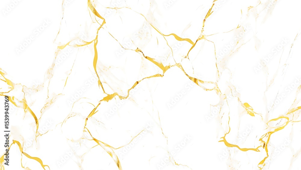 Fototapeta premium Luxurious Abstract Gold Veins on White Marble Surface Texture