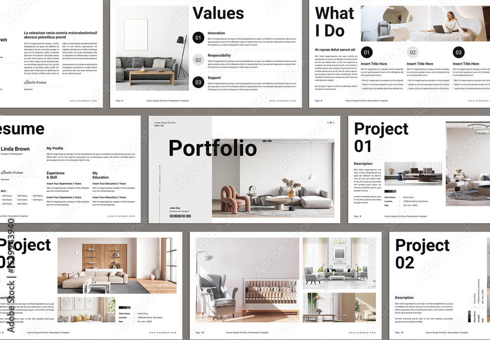 Interior Design Presentation Template Stock Template | Adobe Stock