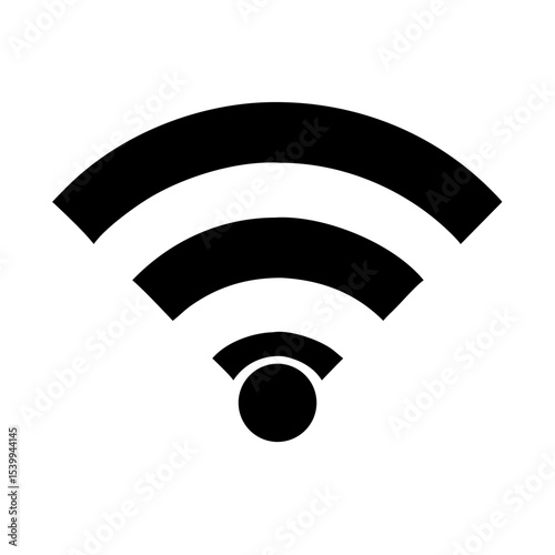Wi-Fi vector icon with simple signal arcs – minimalist internet connection symbol