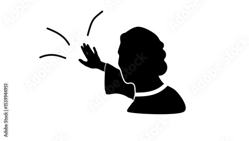 Lawyer symbol, black isolated silhouette