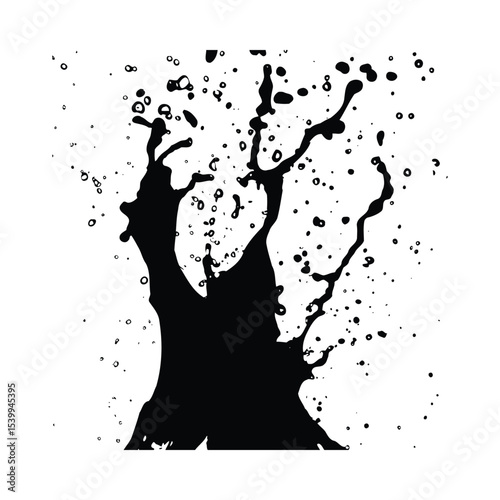 Black Ink Splash Abstract Background Design white 7