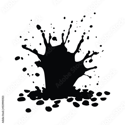 Black Ink Splash Blob Spatter Abstract Background splatter