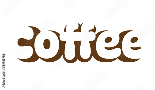 coffee,lettering design illustration