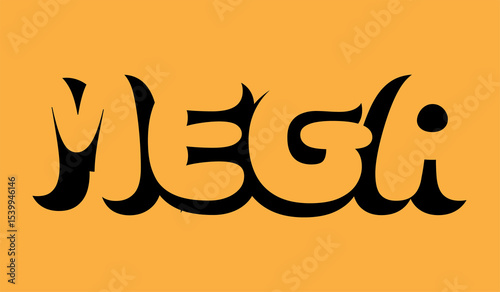 mega ,lettering design illustration