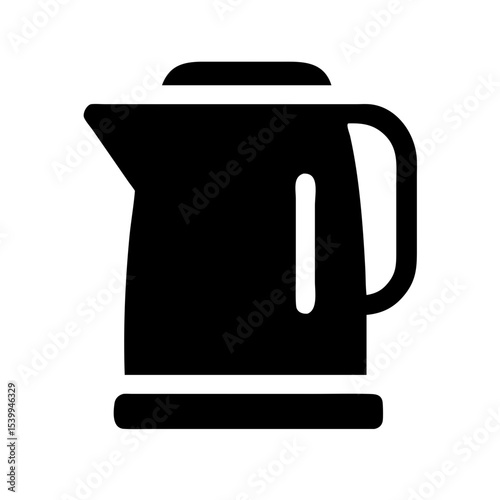 Clean vector icon of a modern electric kettle for kitchen design