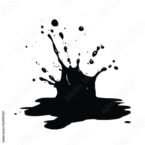 Black Ink Splash Blob Spatter Droplet Puddles splatter