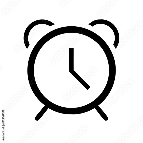 Minimal alarm clock vector icon with twin bells in classic style