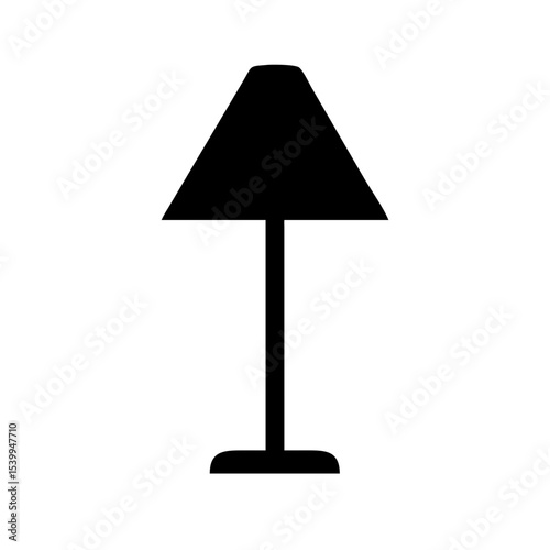 Clean standing lamp icon – flat vector for home decor design