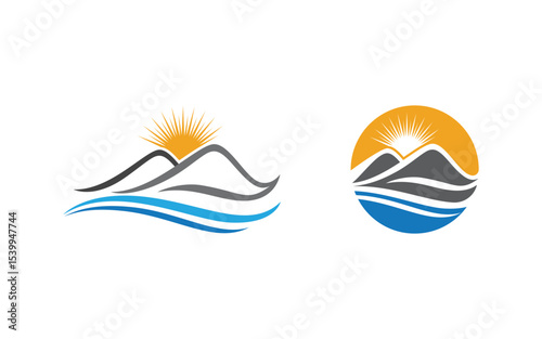 Mountain Hill icon Logo illustration design Template v.63
