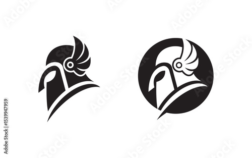 Spartan helmet vector icon illustration template v.1