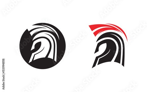Spartan helmet vector icon illustration template v.7