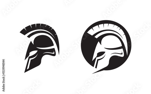 Spartan helmet vector icon illustration template v.6