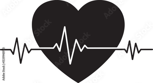 Heart Rate Monitor EKG Heartbeat Line Graphic Icon Design