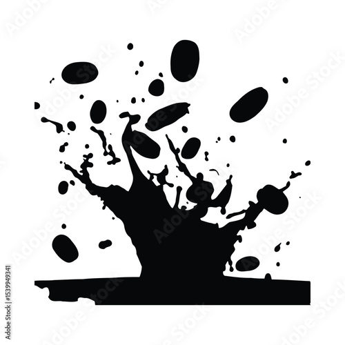 Black Ink Splash Abstract Background Design splatter 1