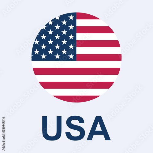 Abstract round United States of America flag - Vector illustration