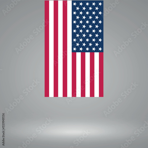 United States of America official hanging flag - Vector illustration