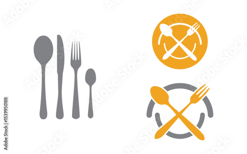 Food cooking element logo template illustration v.2