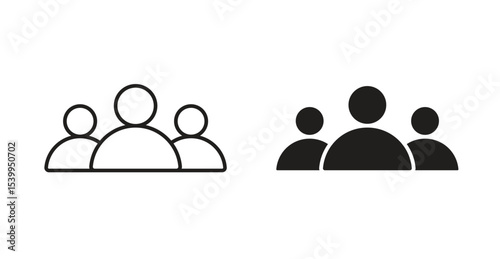 people icon Logos. Flat Vector Icon Design Template