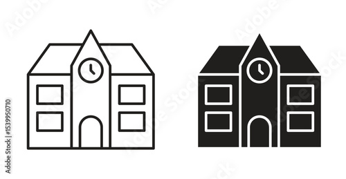 school icon Logos. Flat Vector Icon Design Template