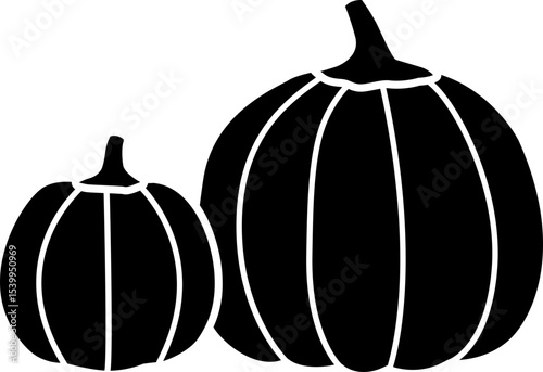 Fall pumpkin black silhouette flat vector illustration Isolated. 
Autumn harvest pumpkin silhouette Icon.
Transparent background.  svg.