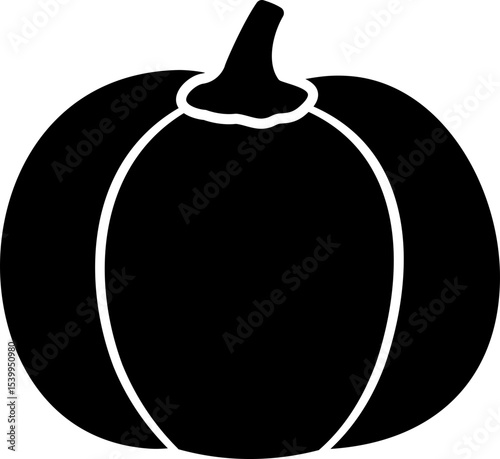 Fall pumpkin black silhouette flat vector illustration Isolated. 
Autumn harvest pumpkin silhouette Icon.
Transparent background.  svg.