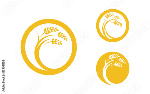 Farm Agriculture wheat rice vector illustration design v.15