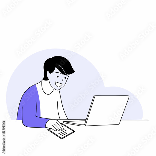 young man with laptop