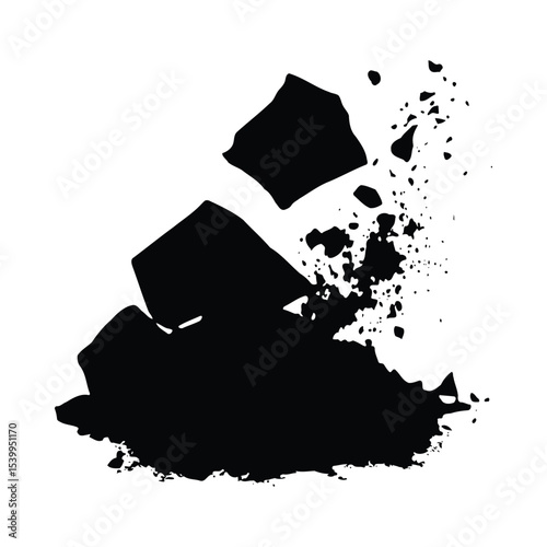 Black Ink Splashes Abstract Geometric Shapes image