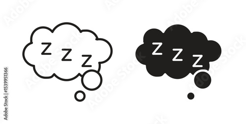 Zzz icon Logos. Flat Vector Icon Design Template