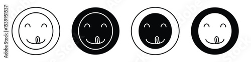 Yummy smile emoji icon