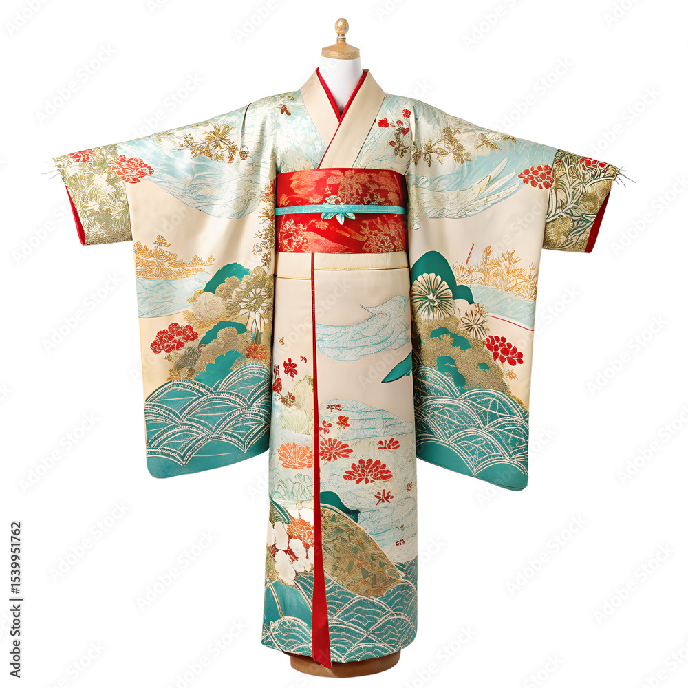 Naklejka premium japanese kimono on transparent background png