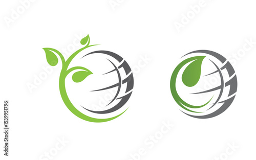 Ecology Tree  Leaf vector icon illustration logo design v.18