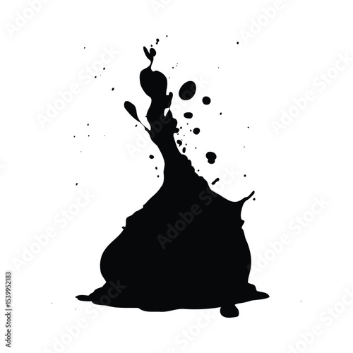 Black Ink Splash Abstract Background Design Element 3