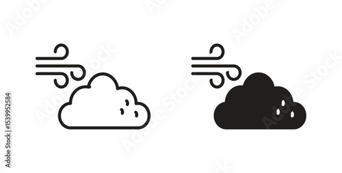 Wind clouds icon Logos. Flat Vector Icon Design Template