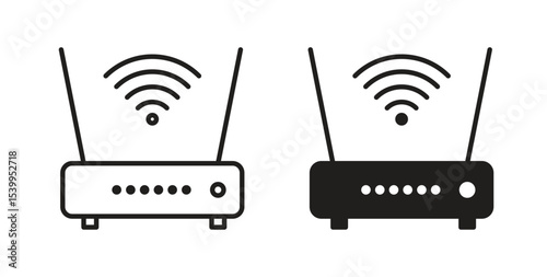 Wifi modem icon Logos. Flat Vector Icon Design Template