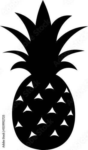 pineapple black silhouette set  abstract various s.eps