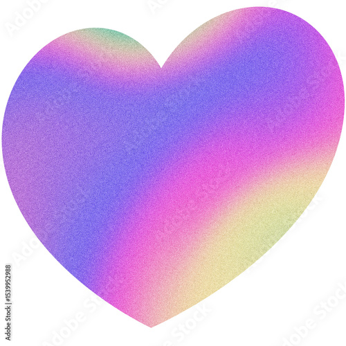 Hologram heart colorful gradient sticker background